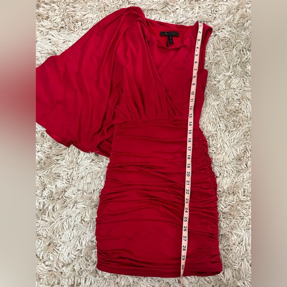 BCBG MAXAZRIA Venus Red Cocktail Mini Ruched Dress Size XS - Picture 4 of 7